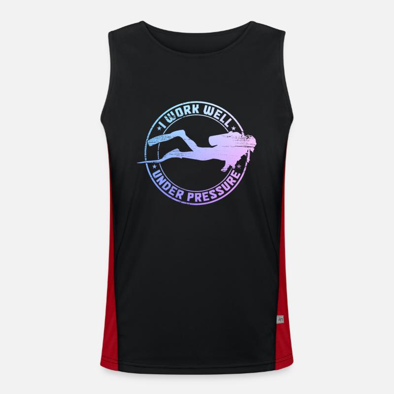 Diving Funny Vintage Diver Gift Men's Functional Contrast Tank Top 