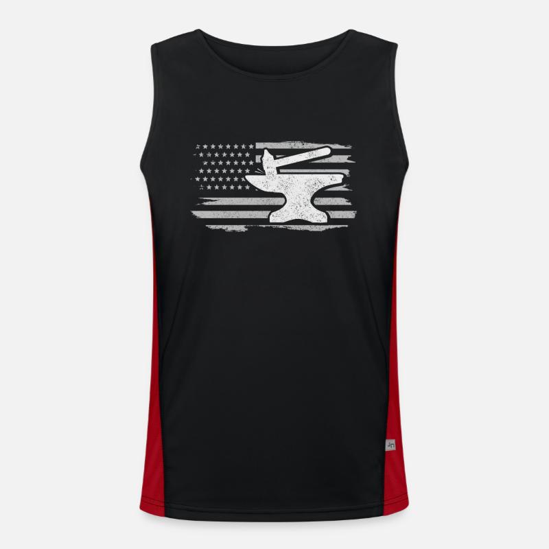 Forging Blacksmith Farrier Gift Men's Functional Contrast Tank Top 