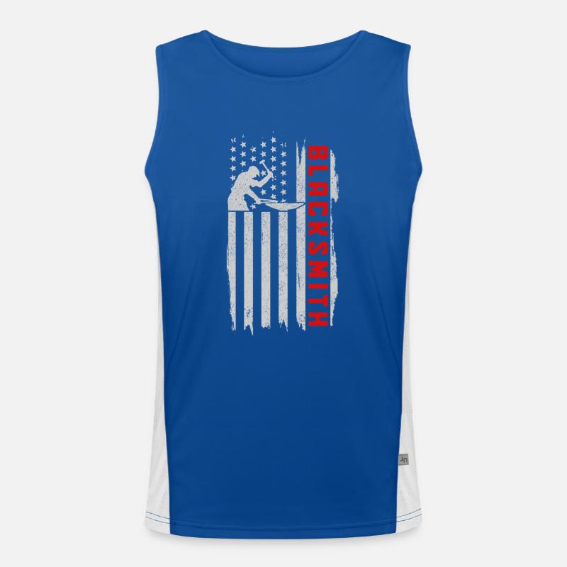 Forging Blacksmith Farrier Gift Men's Functional Contrast Tank Top 