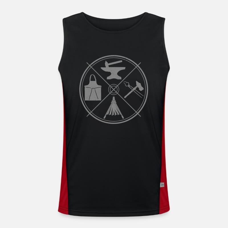Forging Blacksmith Farrier Gift - Men's Functional Contrast Tank Top  - black/red