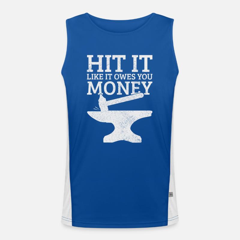 Forging Blacksmith Farrier Gift Men's Functional Contrast Tank Top 