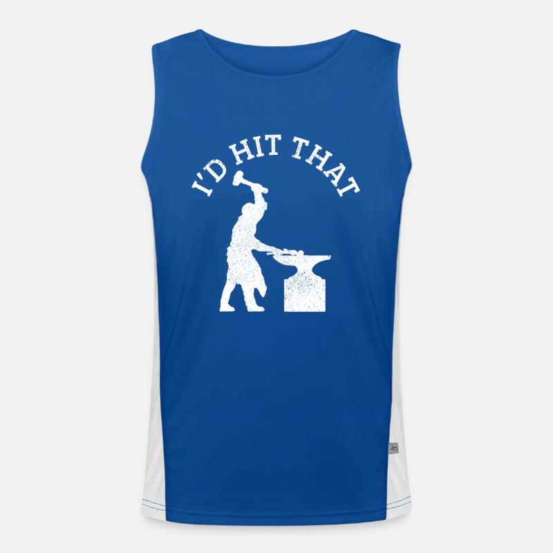 Forging Blacksmith Farrier Gift Men's Functional Contrast Tank Top 