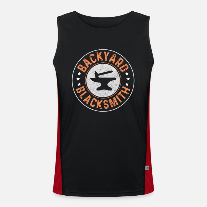 Forging Blacksmith Farrier Gift - Men's Functional Contrast Tank Top  - black/red