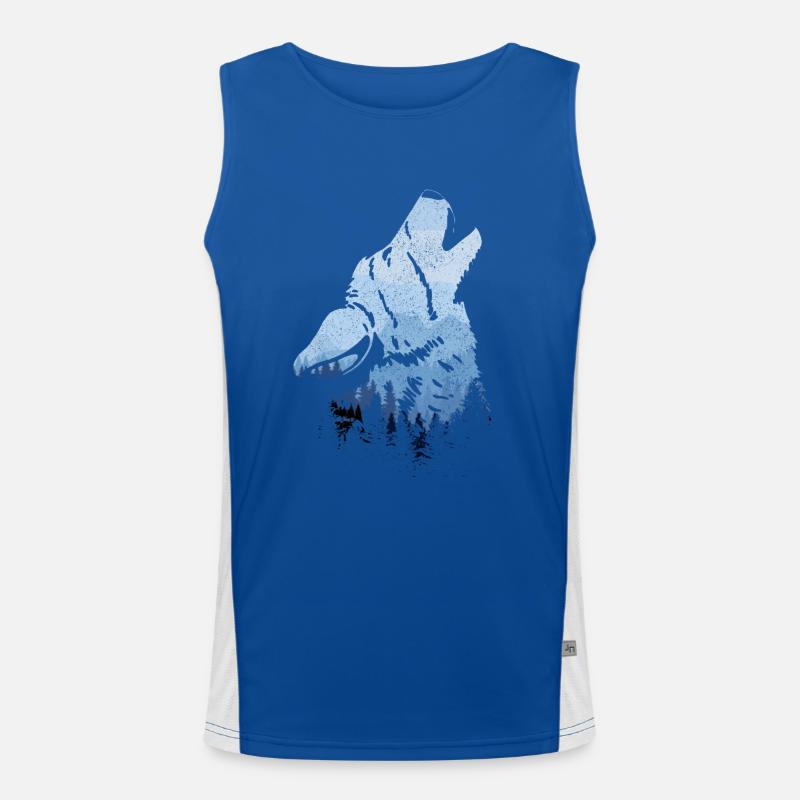 Cadeau de loup hurlant Débardeur respirant contrasté Homme 