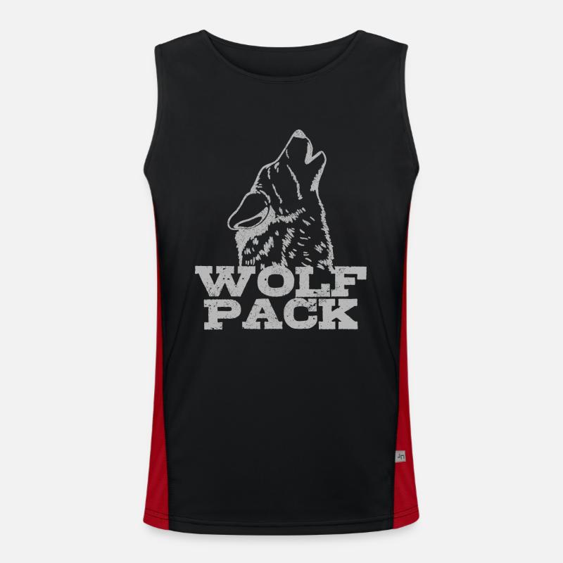 Wolf Pack Gift - Men's Functional Contrast Tank Top  - black/red