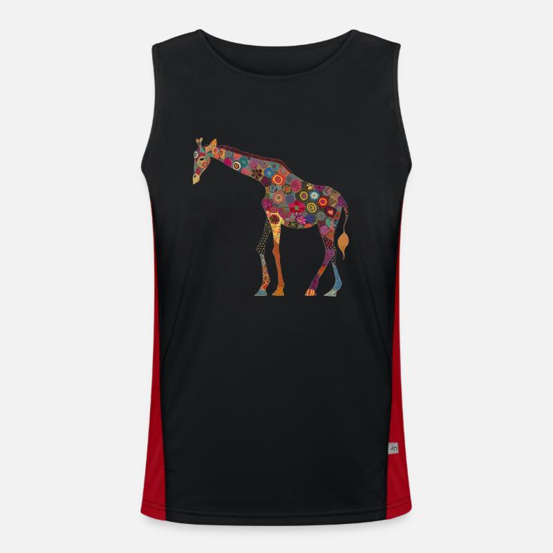 Giraffe Blumen Tier Muster Geschenk Funktionelles Kontrast-Tank Top für Männer 