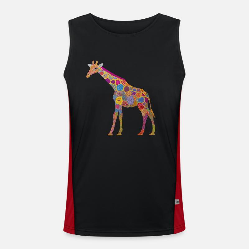Bunte Giraffe Tier Muster Kinder Geschenk Funktionelles Kontrast-Tank Top für Männer 