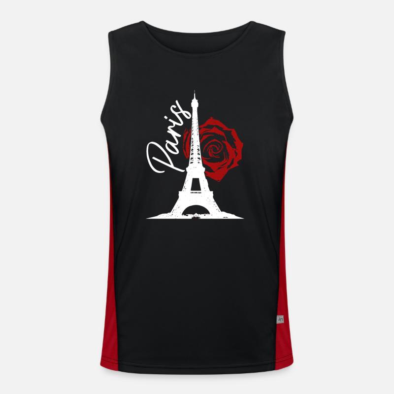Paris France Eiffel Tower Souvenir Men's Functional Contrast Tank Top 