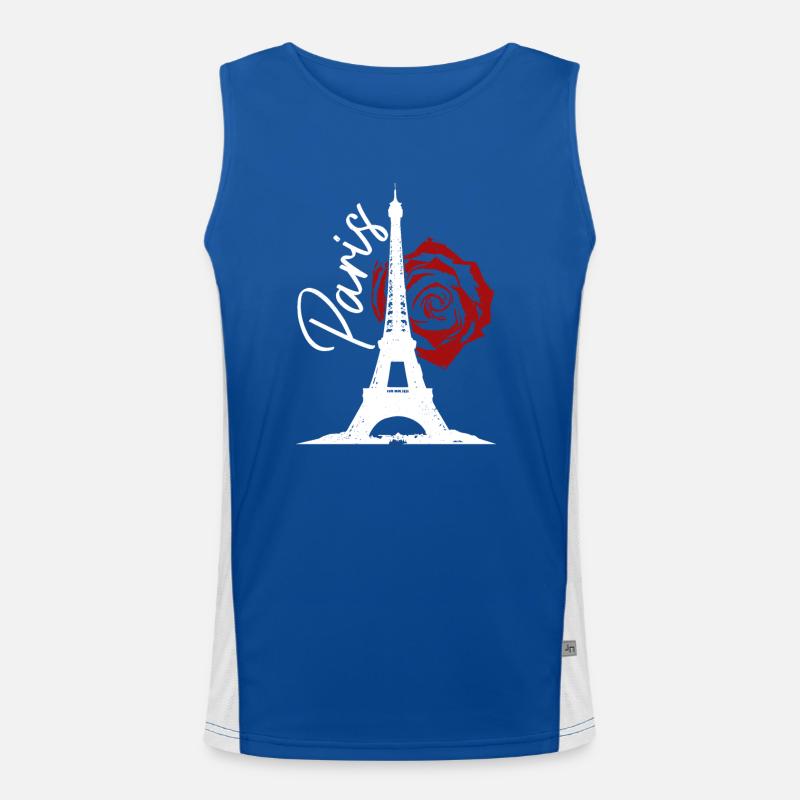 Paris Frankreich Eiffelturm Souvenir Funktionelles Kontrast-Tank Top für Männer 