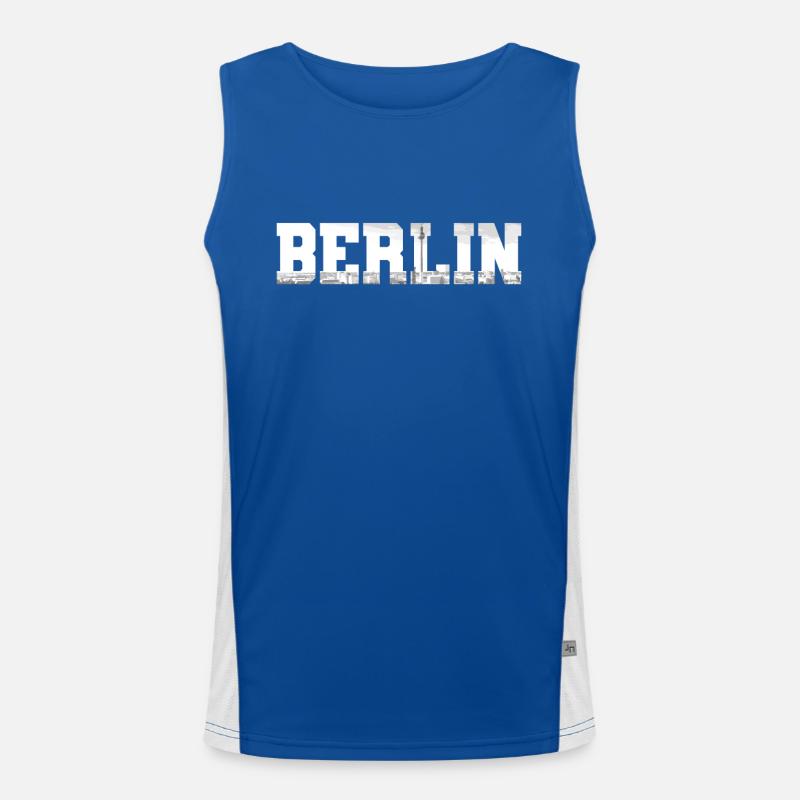 Berlin Skyline Germany Men's Functional Contrast Tank Top 