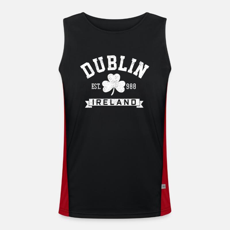 Irland Dublin UK Irish Souvenir Geschenk Funktionelles Kontrast-Tank Top für Männer 