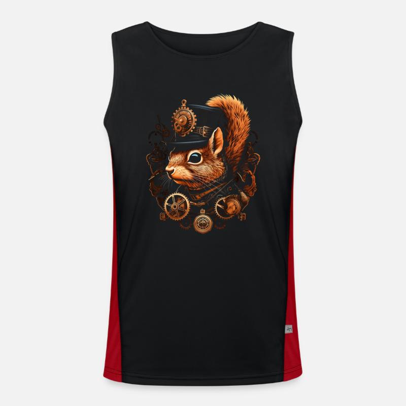 Eichhörnchen Steampunk Funktionelles Kontrast-Tank Top für Männer 