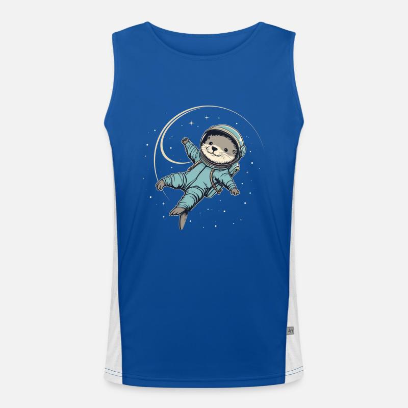 Otter Space Lustig Otter Astronaut Funktionelles Kontrast-Tank Top für Männer 