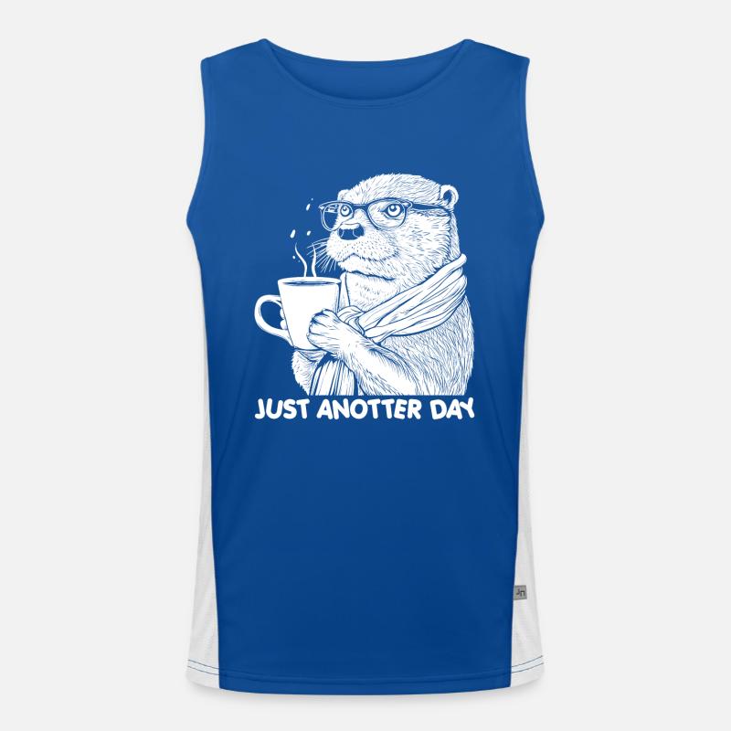 Cadeau drôle de café Otter Débardeur respirant contrasté Homme 