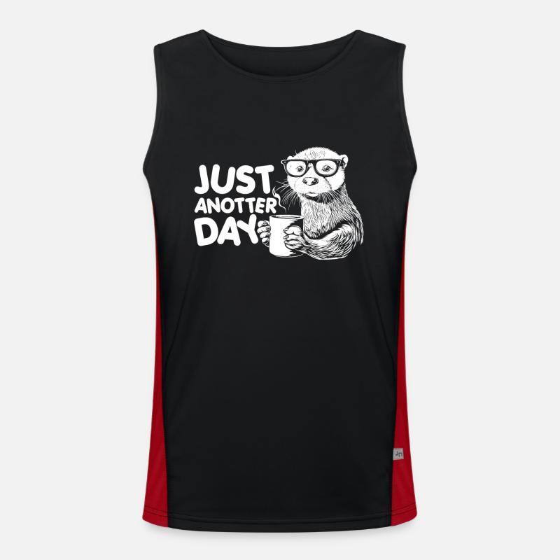 Otter - Men's Functional Contrast Tank Top - black/red