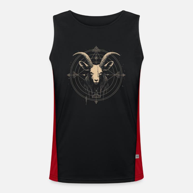 Ziege Baphomet Funktionelles Kontrast-Tank Top für Männer 