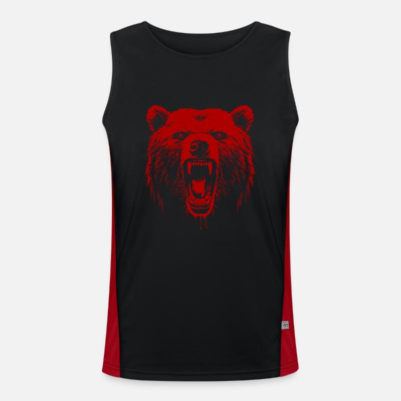 Bear Grizzly Bear Men's Functional Contrast Tank Top 