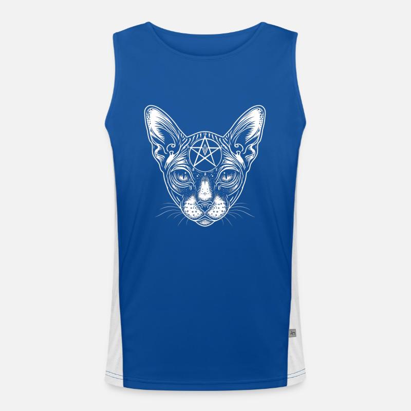 Sphynx Katze Geschenk Funktionelles Kontrast-Tank Top für Männer 