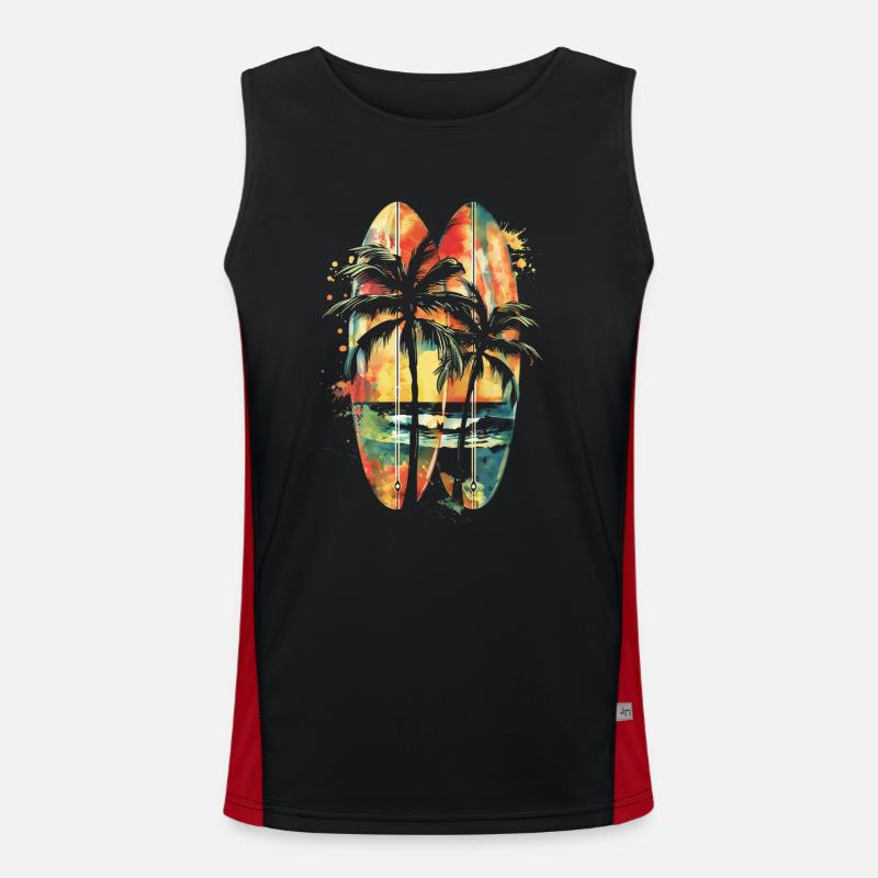 Surfer Geschenk Vintage Surfen Funktionelles Kontrast-Tank Top für Männer 