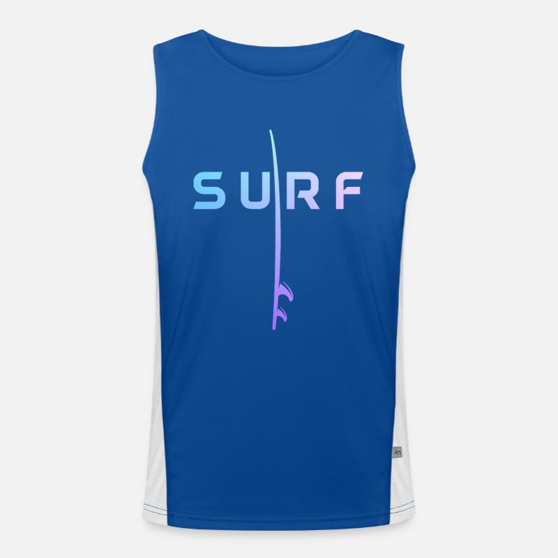 Surfer Vintage Surf Geschenk Funktionelles Kontrast-Tank Top für Männer 
