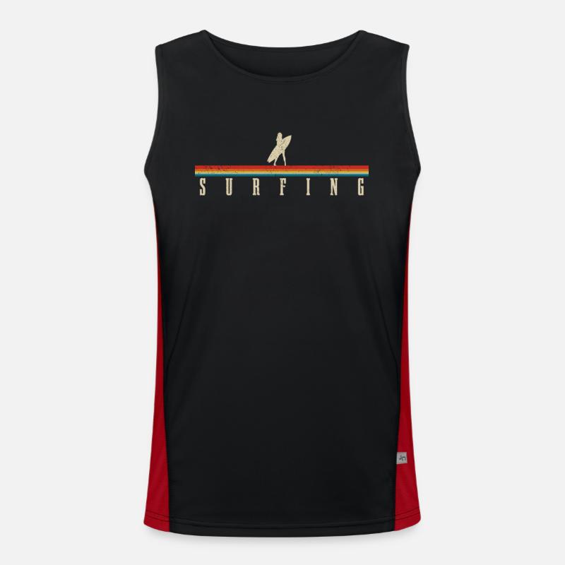 Surfer Vintage Surf Geschenk Funktionelles Kontrast-Tank Top für Männer 