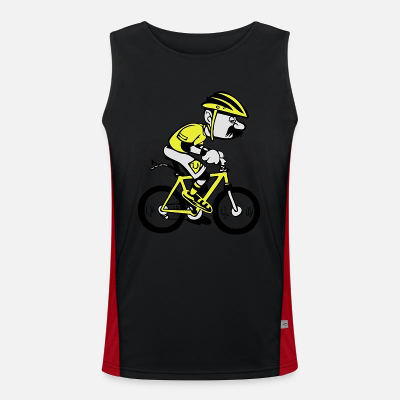 fahrrad witzig comic alter mann Funktionelles Kontrast-Tank Top für Männer 