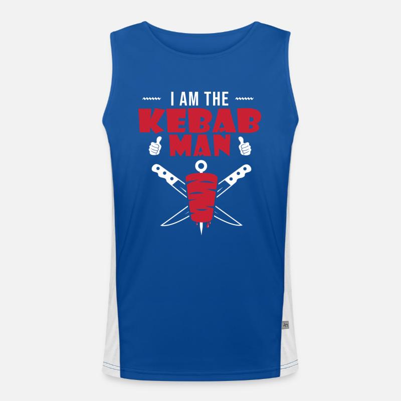 Ich bin der Döner Mann Humor Kebab Funktionelles Kontrast-Tank Top für Männer 