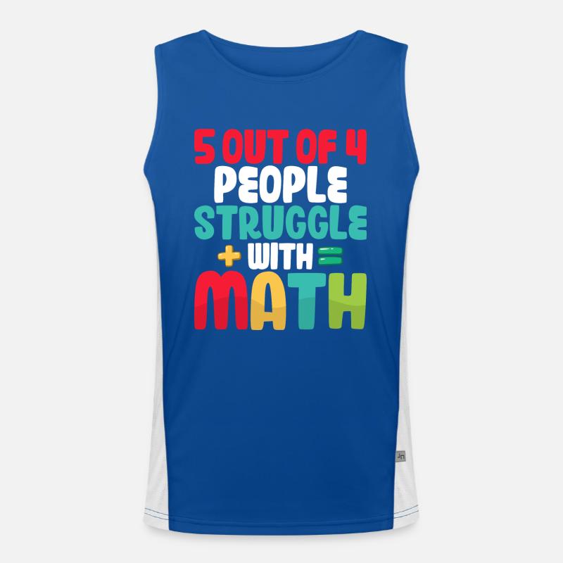 5 out of 4 People Struggle With Math Algebra Teach Funktionelles Kontrast-Tank Top für Männer 
