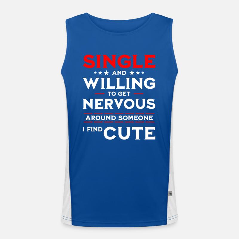 Funny single saying Men's Functional Contrast Tank Top 