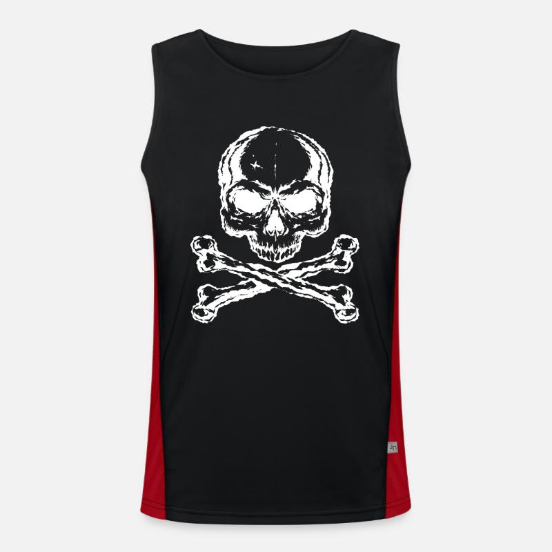 Skull and bones - Men's Functional Contrast Tank Top  - black/red