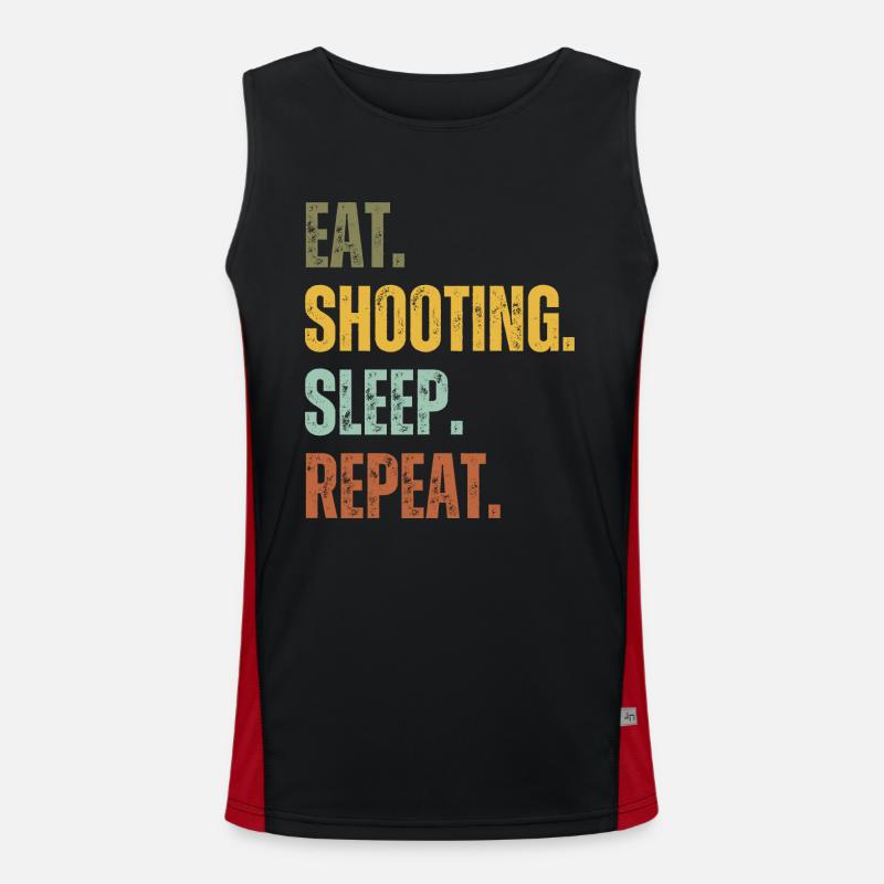 EAT SHOOTING SLEEP REPEAT Men's Functional Contrast Tank Top 