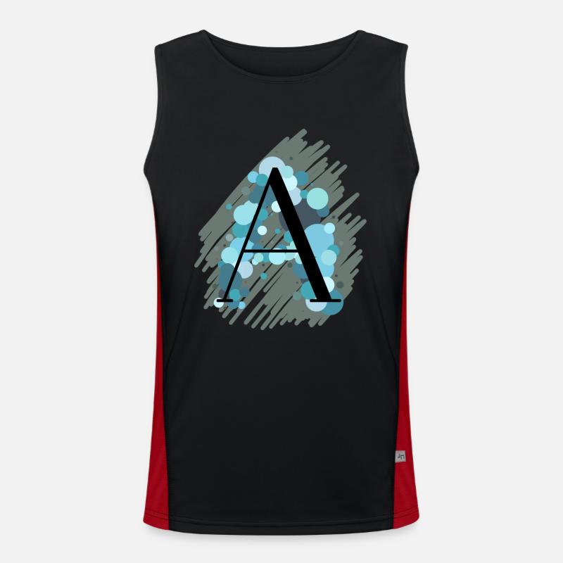 Buchstabe A - türkis Funktionelles Kontrast-Tank Top für Männer 