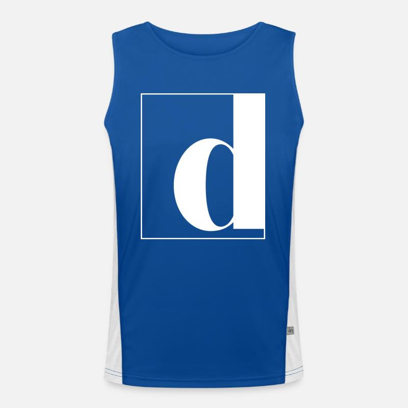 Buchstabenalphabet d Funktionelles Kontrast-Tank Top für Männer 