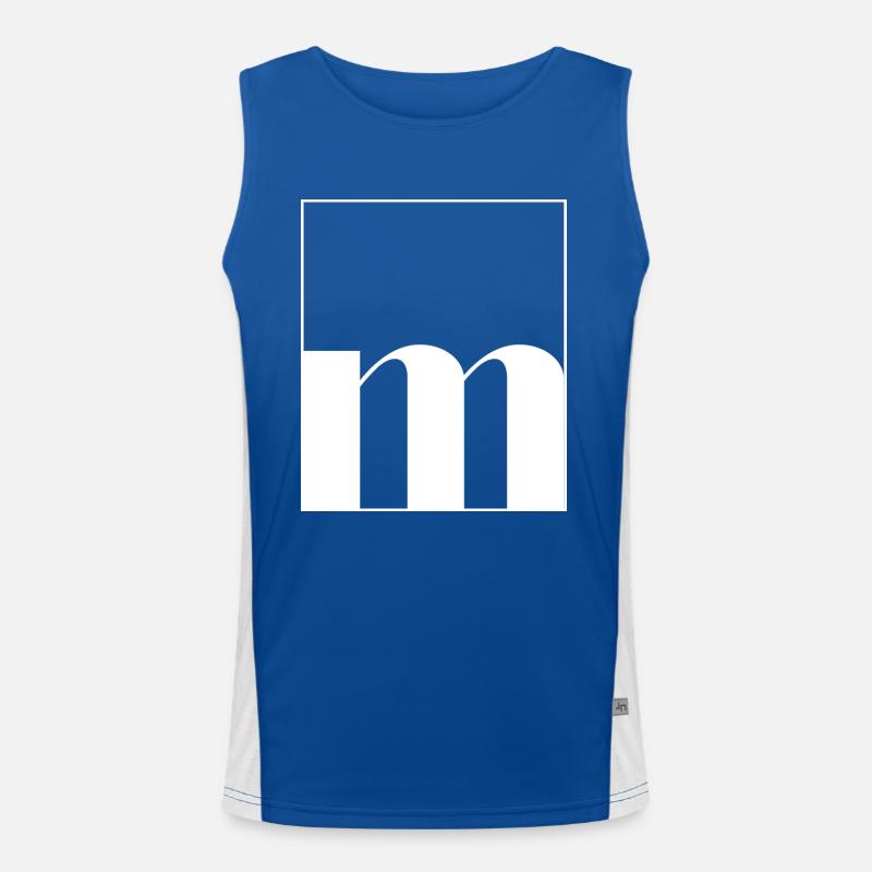 Letter alphabet m Men's Functional Contrast Tank Top 