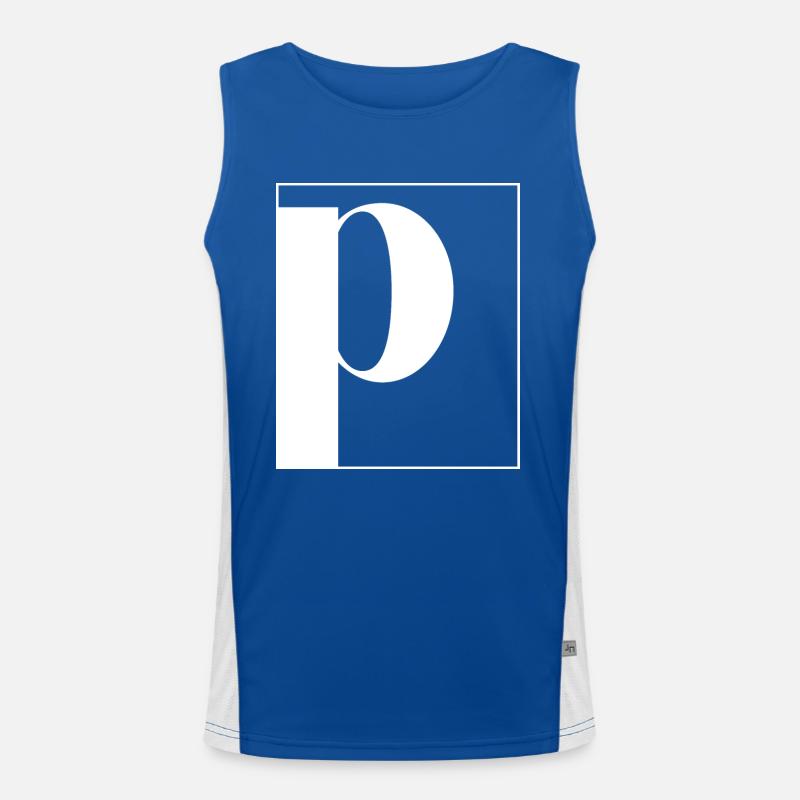 Buchstaben-Alphabet p Funktionelles Kontrast-Tank Top für Männer 