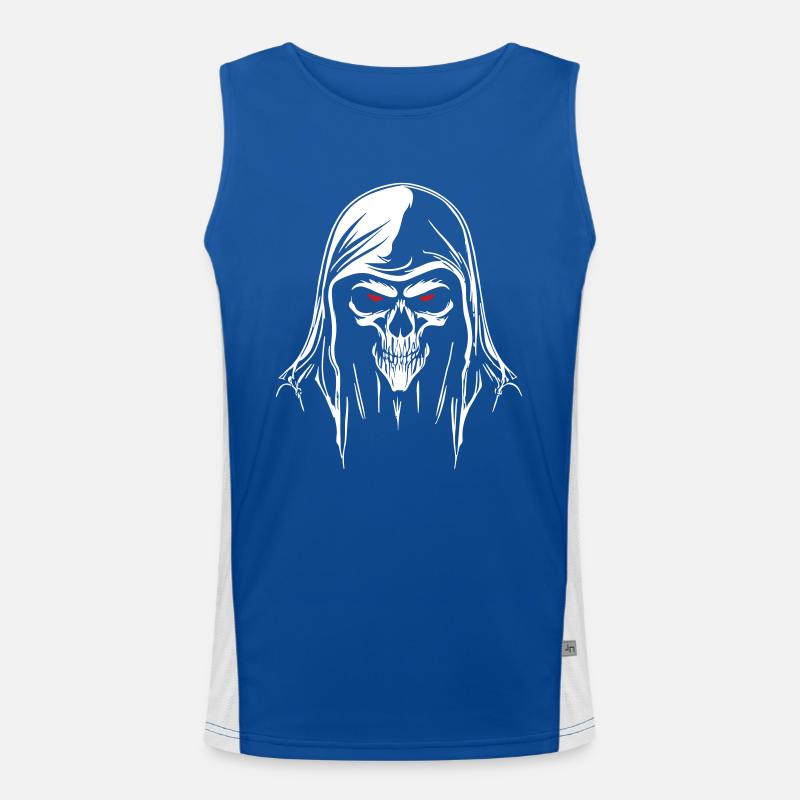 Grim Reaper Head Men's Functional Contrast Tank Top 