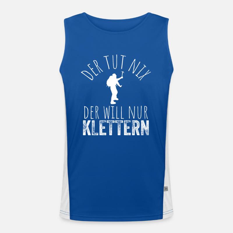 Der tut nix der will nur Kletten - Kletterer Funktionelles Kontrast-Tank Top für Männer 