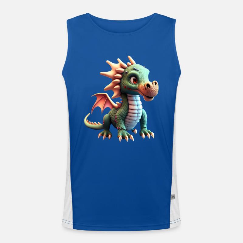 mignon petit bébé dragon drôle Débardeur respirant contrasté Homme 