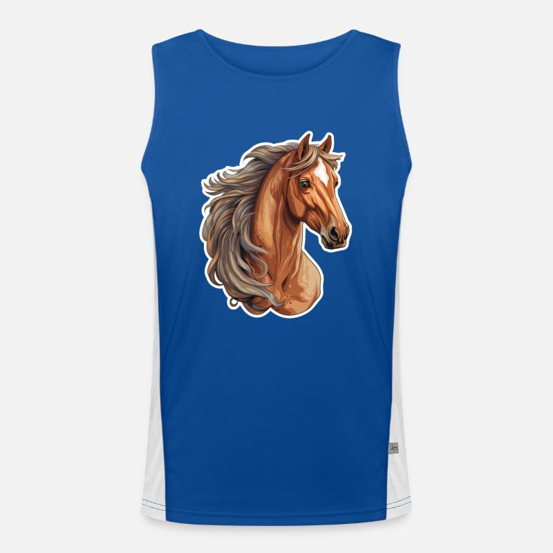 Pferdekopf Funktionelles Kontrast-Tank Top für Männer 