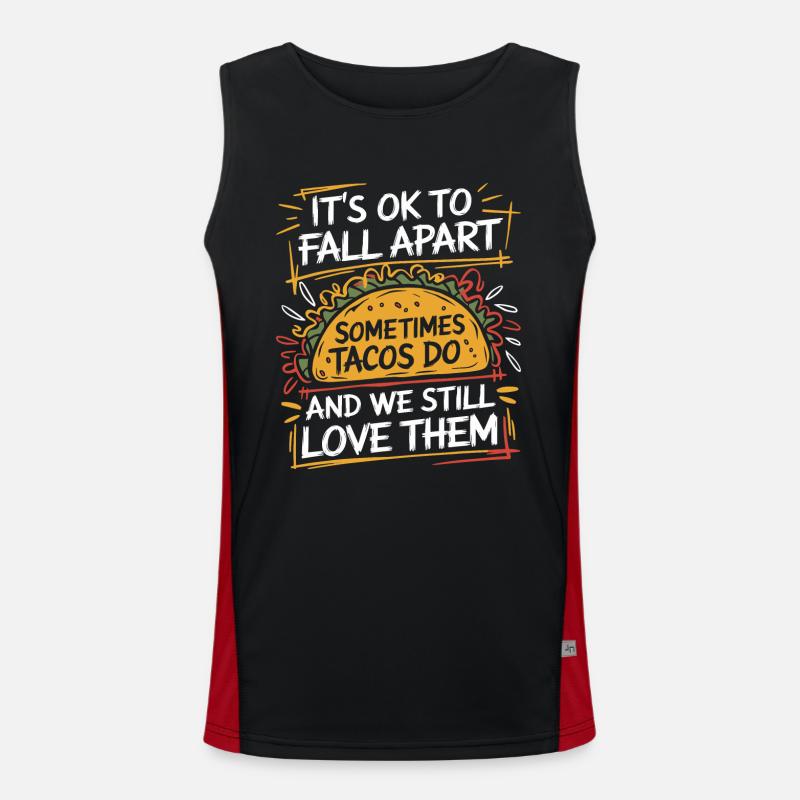 Liebevolle Botschaft mit Taco-Humor Funktionelles Kontrast-Tank Top für Männer 