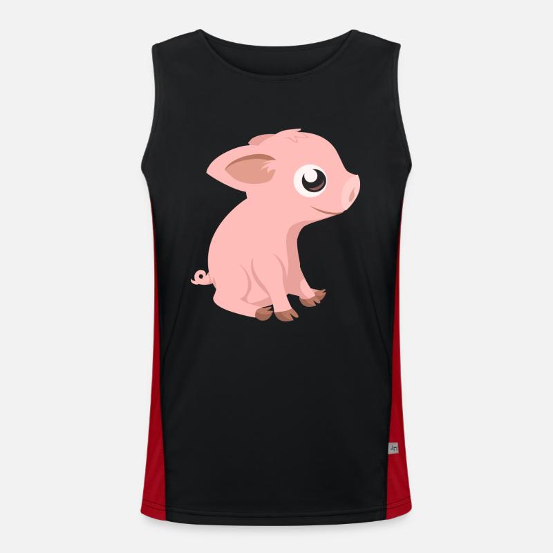 piggy - Men's Functional Contrast Tank Top  - black/red