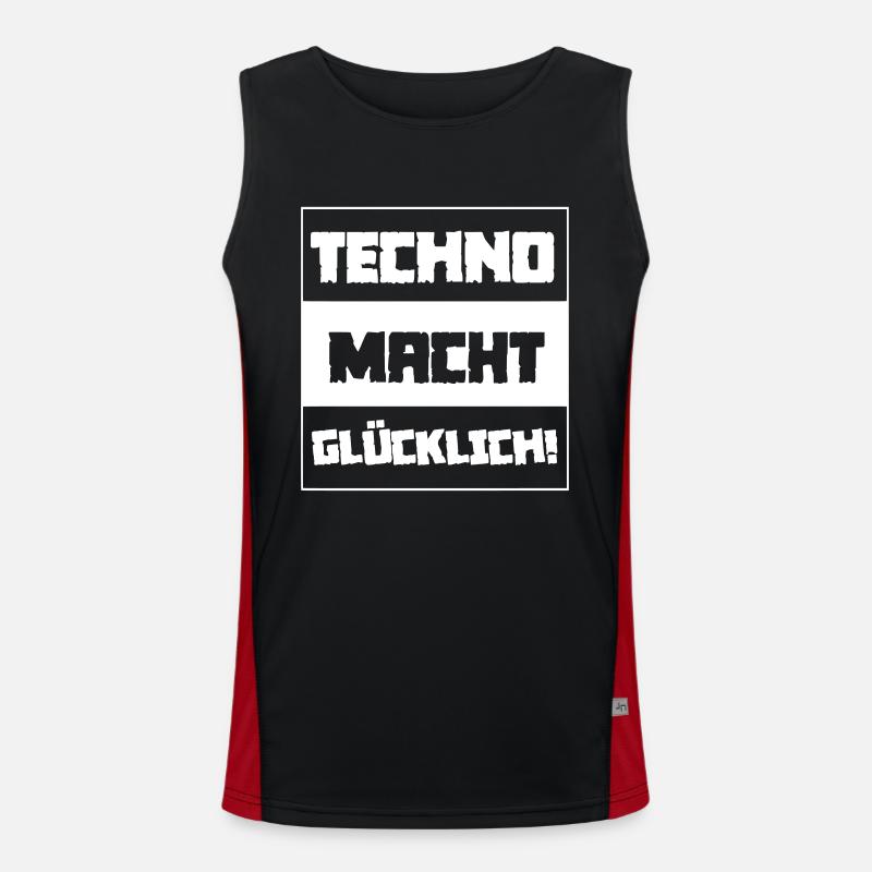 Techno rend heureux! Débardeur respirant contrasté Homme 
