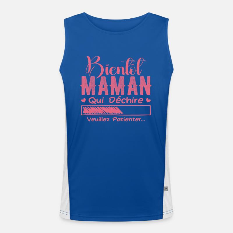 Bald Mama, die in Tränen ausbricht, bitte warte, Mutter Funktionelles Kontrast-Tank Top für Männer 