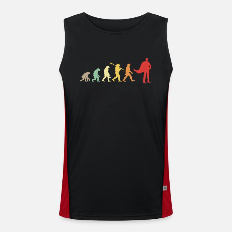 Darwin evolution for Supermans 🦸 ♂️ - Men's Functional Contrast Tank Top  - black/red