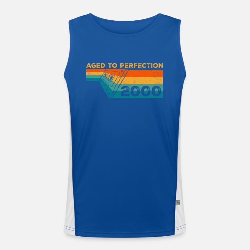 Vintage 2000 - Retro 2000 Geburtstagsgeschenk Funktionelles Kontrast-Tank Top für Männer 