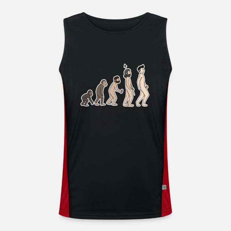 evolution - Men's Functional Contrast Tank Top  - black/red