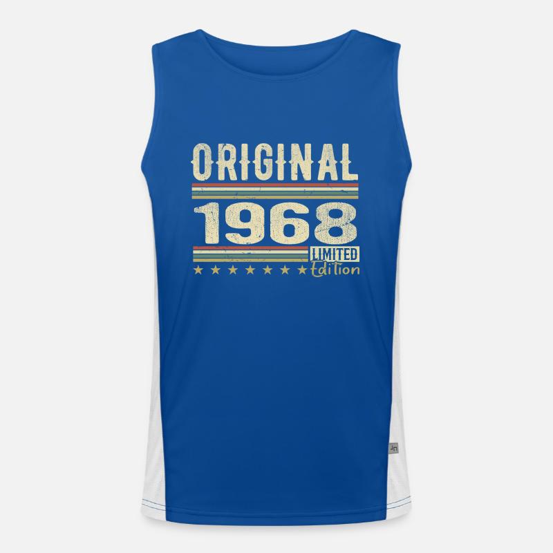 Original 1968 - Retro 1968 Geburtstagsgeschenk Funktionelles Kontrast-Tank Top für Männer 