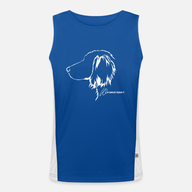 WEIMARANER langhaar Profil Hunde Hund Wilsigns Funktionelles Kontrast-Tank Top für Männer 
