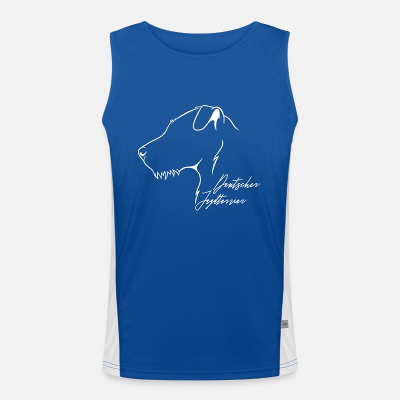 Deutscher Jagdterrier Profil Hunde Hund Wilsigns Funktionelles Kontrast-Tank Top für Männer 