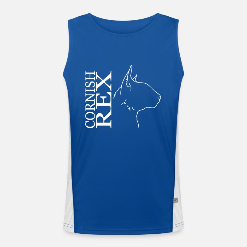 Cornish Rex Profil Katzen Katze Wilsigns Funktionelles Kontrast-Tank Top für Männer 